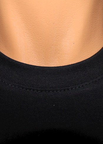 Aslan Desen Nakış İşlemeli Tshirt %100 Pamuk Siyah Sıfır Yaka - Görsel 4