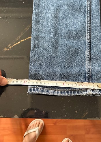 Gri Mavi Kadın Salaş Midi Kot Pantolon - Görsel 7