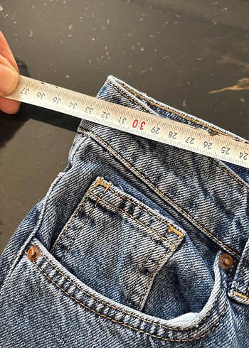 Gri Mavi Kadın Salaş Midi Kot Pantolon - Görsel 8