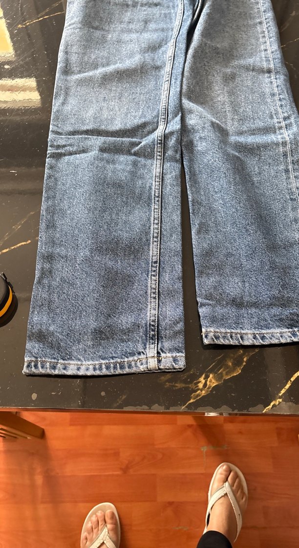 Gri Mavi Kadın Salaş Midi Kot Pantolon - Görsel 5