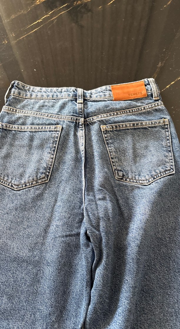 Gri Mavi Kadın Salaş Midi Kot Pantolon - Görsel 4