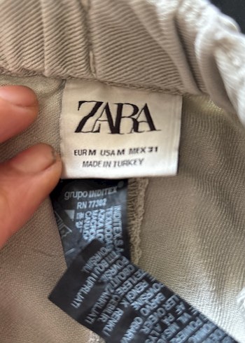 Zara Keten Kumaş Kemerli Rahat erkek Pantolon - Görsel 3