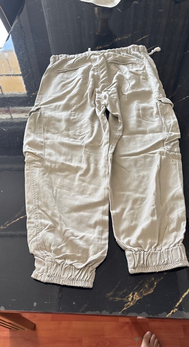 Zara Keten Kumaş Kemerli Rahat erkek Pantolon - Görsel 2