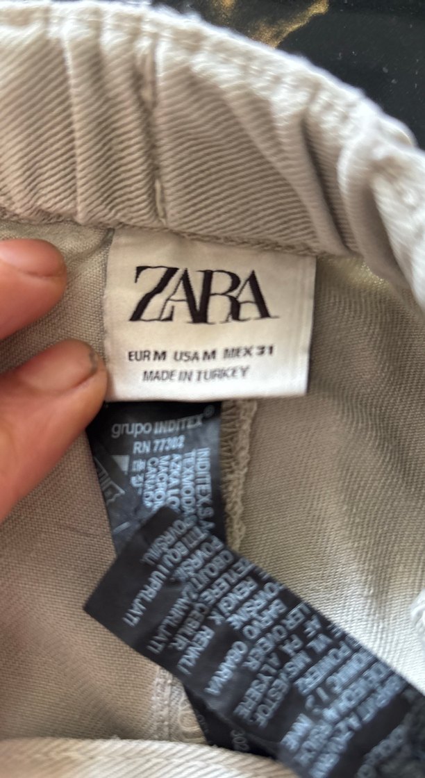 Zara Keten Kumaş Kemerli Rahat erkek Pantolon - Görsel 3