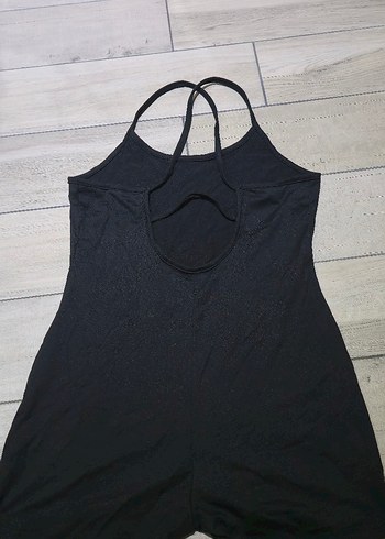 Siyah V Yaka Kolsuz Kadın Tulum - Görsel 4