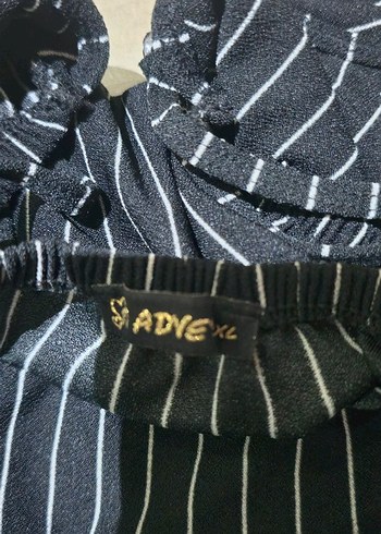 Çizgili V Yaka Kadın Mini Tulum - Görsel 5