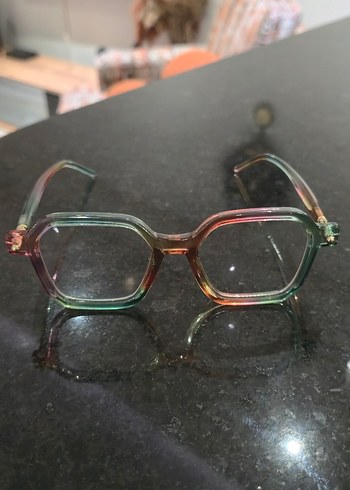 Şeffaf Çok Renkli Retro Kadın Gözlüğü - Görsel 2