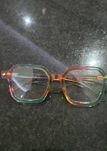 Şeffaf Çok Renkli Retro Kadın Gözlüğü - Görsel 3