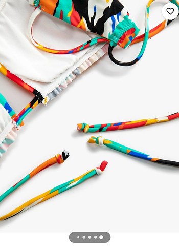 Renkli Pop Art Desenli Mini Bikini Üstü - Görsel 2