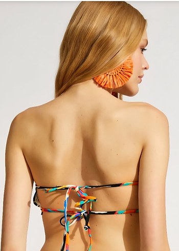 Renkli Pop Art Desenli Mini Bikini Üstü - Görsel 3