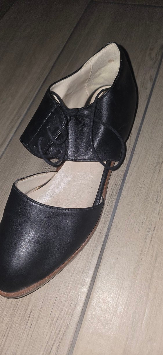 Siyah Deri Topuklu Kadın Ayakkabı - Görsel 2