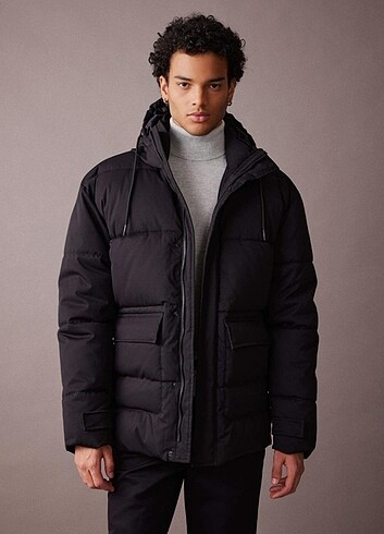DeFacto Slim Fit Kapüşonlu Şişme Mont A3489AX23WN