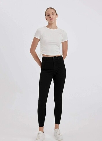 DeFacto Jegging Yüksek Bel Bilek Boy Dar Paça Basic Jean Pantolo