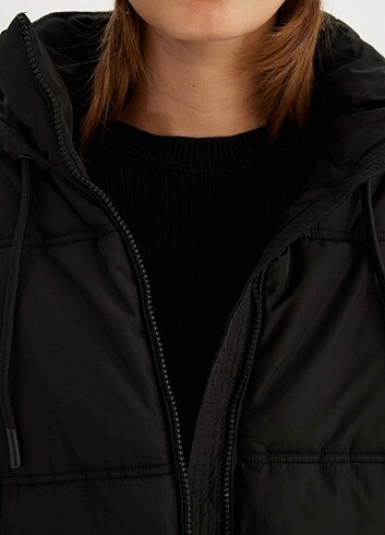 xs Beden Su İtici Puffer Şişme Mont Oversize Geniş Kesim Kapüşonlu Isı Ya
