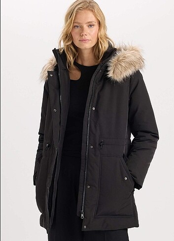 Defacto Defacto Su İtici Şişme Mont Parka Oversize Geniş Kalıp Çıkarılab