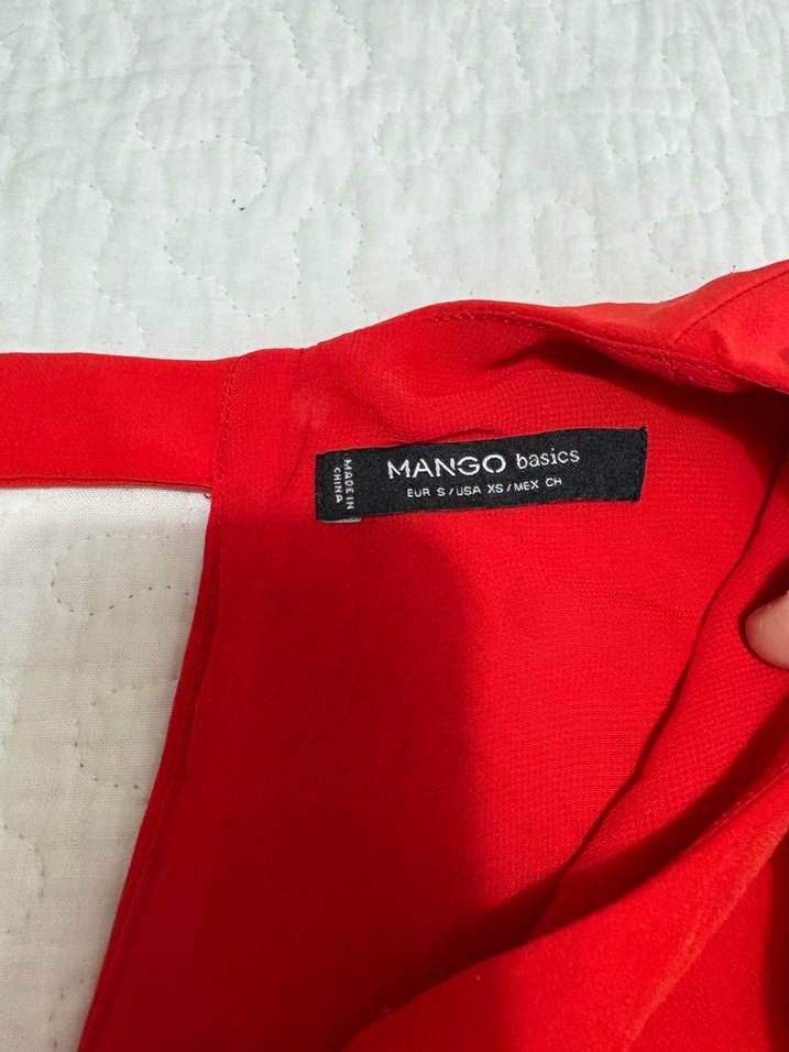 Kırmızı Süet V-Yaka elbise - Görsel 3