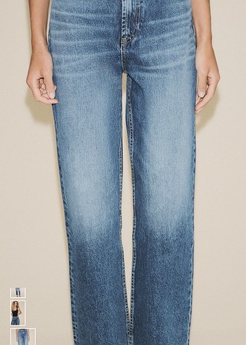 Zara Lacivert Kadın Denim Pantolon-Zara Etiketli