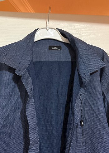 Erkek Lacivert Keten Gömlek Uzun Kollu - Görsel 2