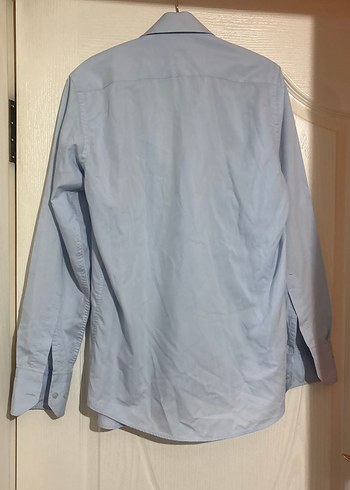 Mavi Klasik Erkek Keten Gömlek - Görsel 4