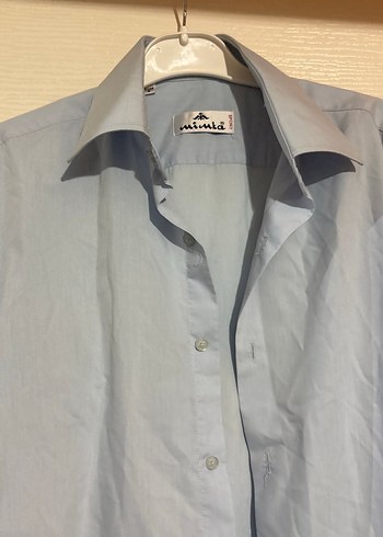 Mavi Klasik Erkek Keten Gömlek - Görsel 2