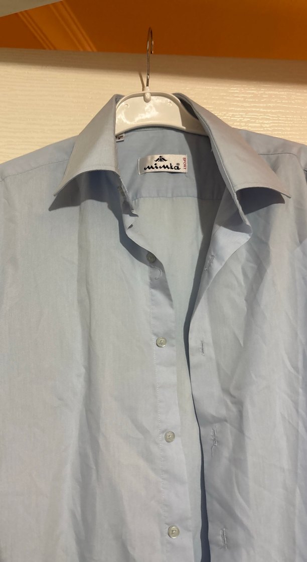 Mavi Klasik Erkek Keten Gömlek - Görsel 2