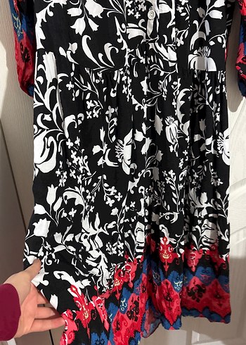 Desenli Bohem Uzun Elbise - Görsel 3