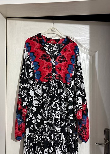 Desenli Bohem Uzun Elbise - Görsel 2