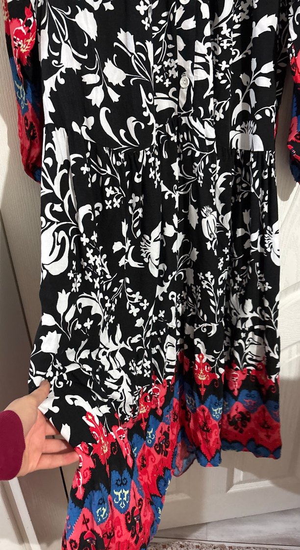 Desenli Bohem Uzun Elbise - Görsel 3