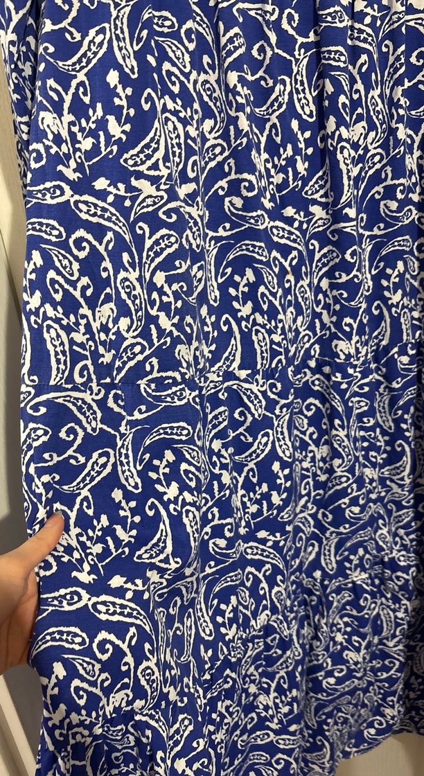 Bohem Desenli Mavi Uzun Elbise - Görsel 3