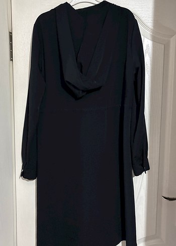 Düğmeli Siyah Uzun Hamile Kabanı - Görsel 4