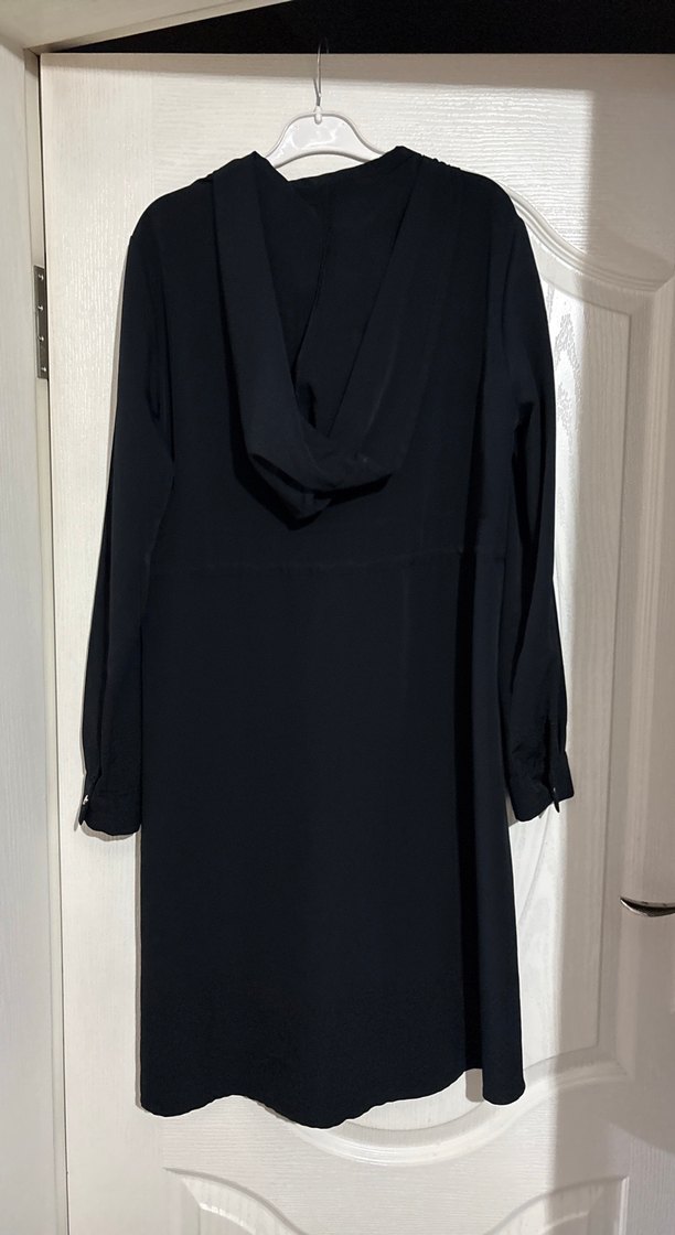 Düğmeli Siyah Uzun Hamile Kabanı - Görsel 4