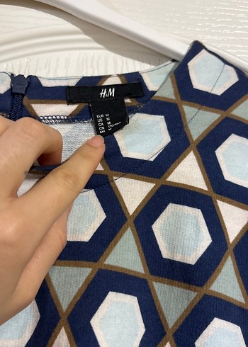 Mavi Desenli Uzun Kollu Midi Tunik - Görsel 3