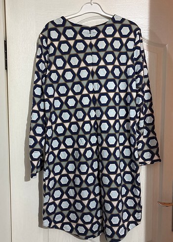 Mavi Desenli Uzun Kollu Midi Tunik - Görsel 4