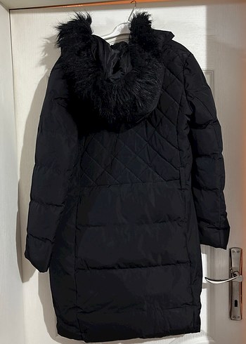 Siyah Kürklü Midi Kadın Mont - Görsel 6