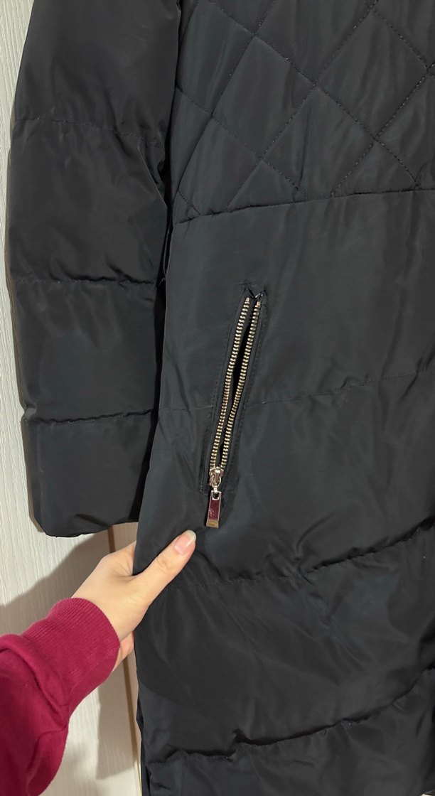 Siyah Kürklü Midi Kadın Mont - Görsel 2