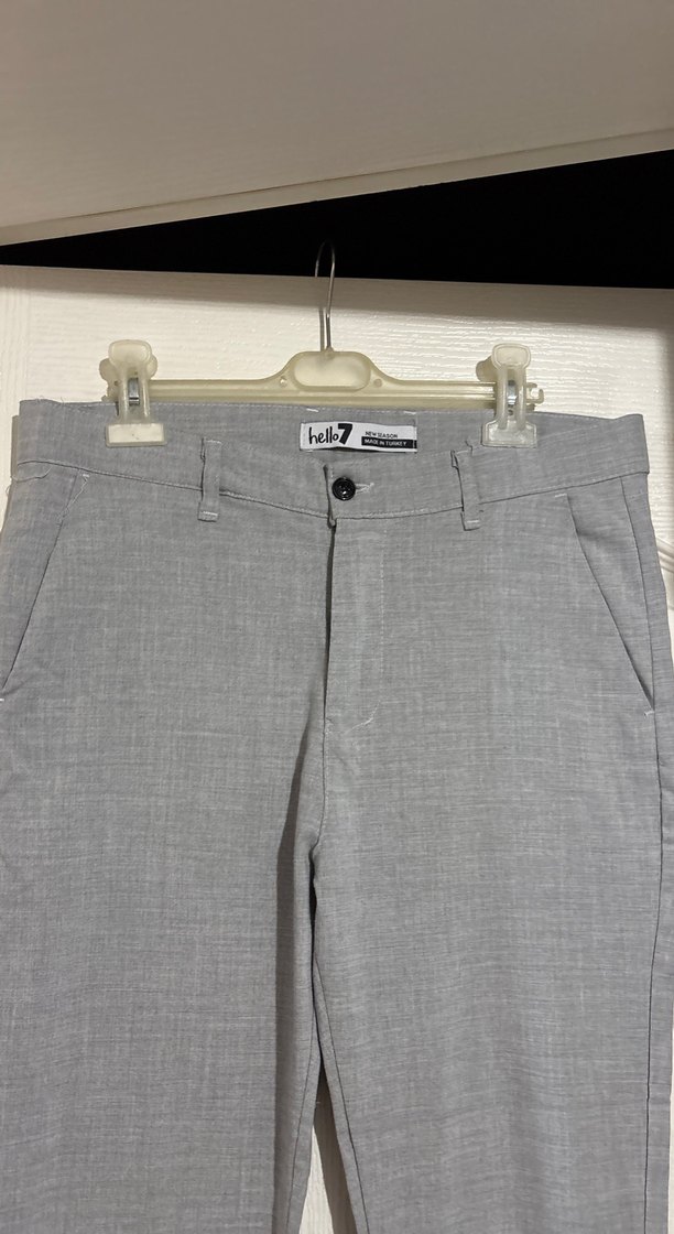 Düğmeli Gri Erkek Ofis Pantolonu - Görsel 2