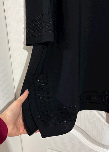 Siyah Kadın Uzun Kollu Salaş Tunik - Görsel 3