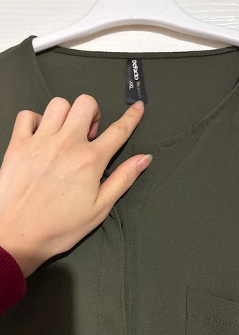 Kadın Haki Uzun Kollu Keten Tunik - Görsel 4