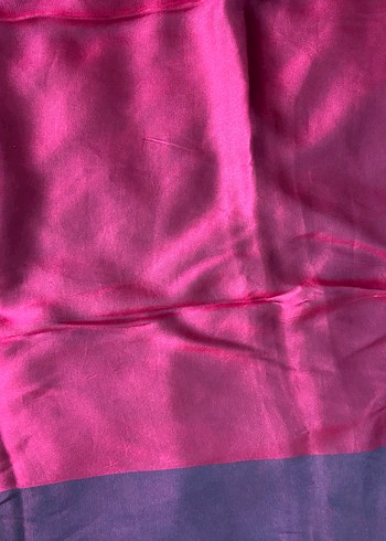 Parlak Pembe İpek Kadın Fular - Görsel 2