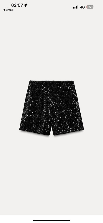 Zara yüksek bel pullu bermuda şort