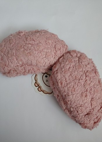 Kızlar için Pembe Örgü Nakışlı Sıcak Terlik - Görsel 3