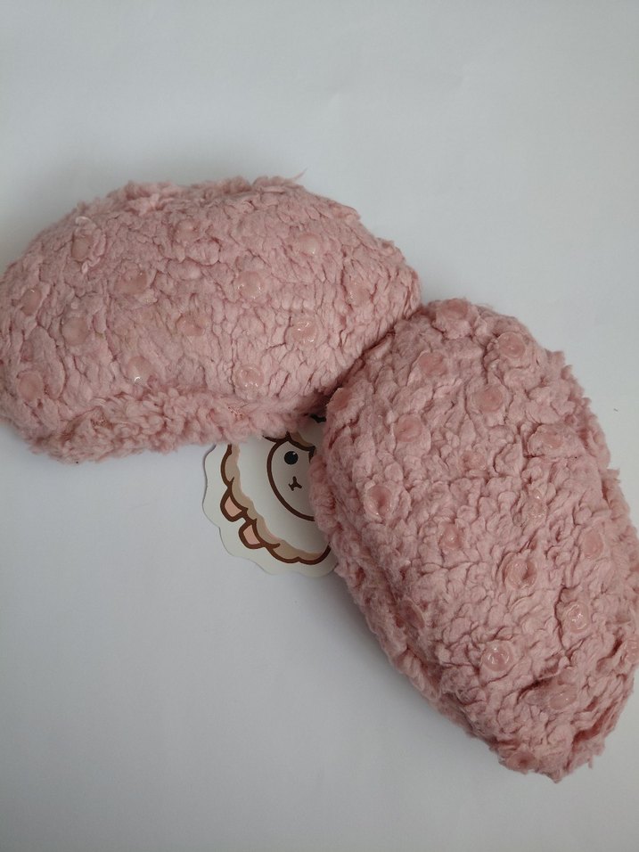 Kızlar için Pembe Örgü Nakışlı Sıcak Terlik - Görsel 3