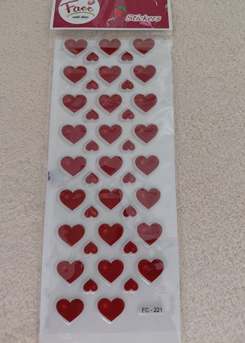 Kırmızı Kalp Stickerlar - Görsel 2