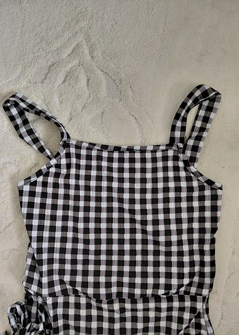 Ekose Desenli Mini Tulum - Görsel 4