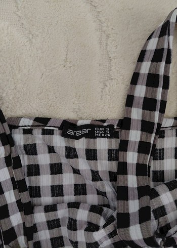 Ekose Desenli Mini Tulum - Görsel 5