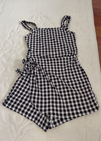 Ekose Desenli Mini Tulum - Görsel 2