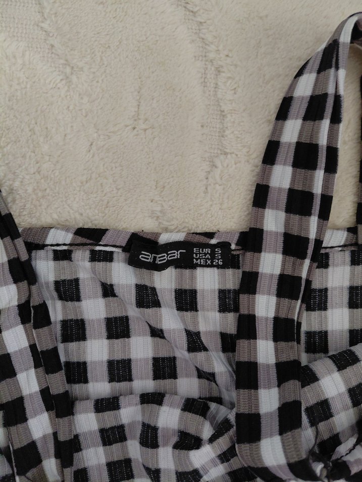 Ekose Desenli Mini Tulum - Görsel 5