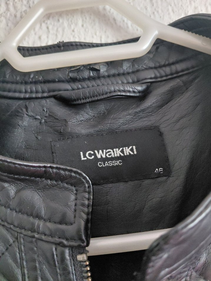 Siyah Kadın Deri Biker Ceket - Görsel 4