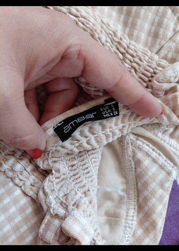 Bej Ekose Mini Straplez Büstiyer