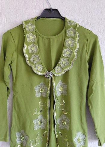 American Vintage Nakışlı Düğmeli Triko Vintage bluz